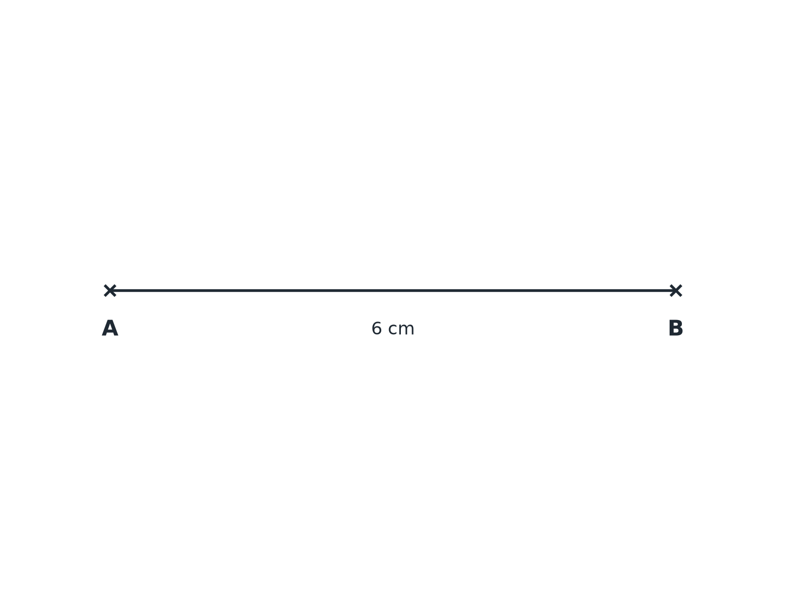 A horizontal line AB with plenty of space around it.